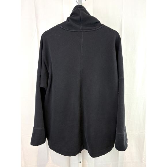 ATHLETA  Size M Cozy Karma Funnel Neck Sweatshirt 466846 Pullover Pockets Black - Picture 2 of 8
